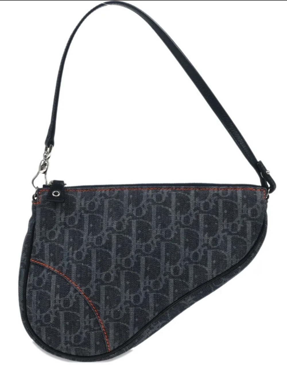 RARE CHRISTIAN DIOR BY GALLIANO 2005 Trotter Denim Monogram Saddle Y2K Handbag